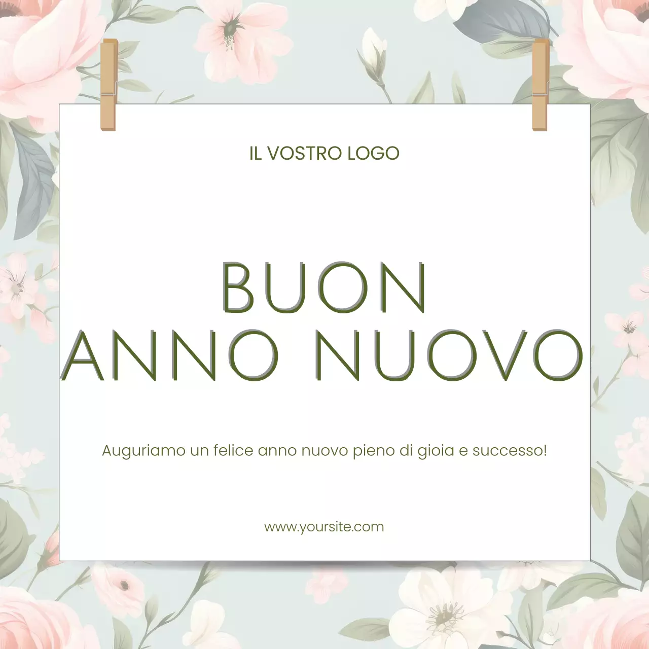 biglietto d'invito verde elegante per il nuovo anno