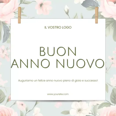 biglietto d'invito verde elegante per il nuovo anno