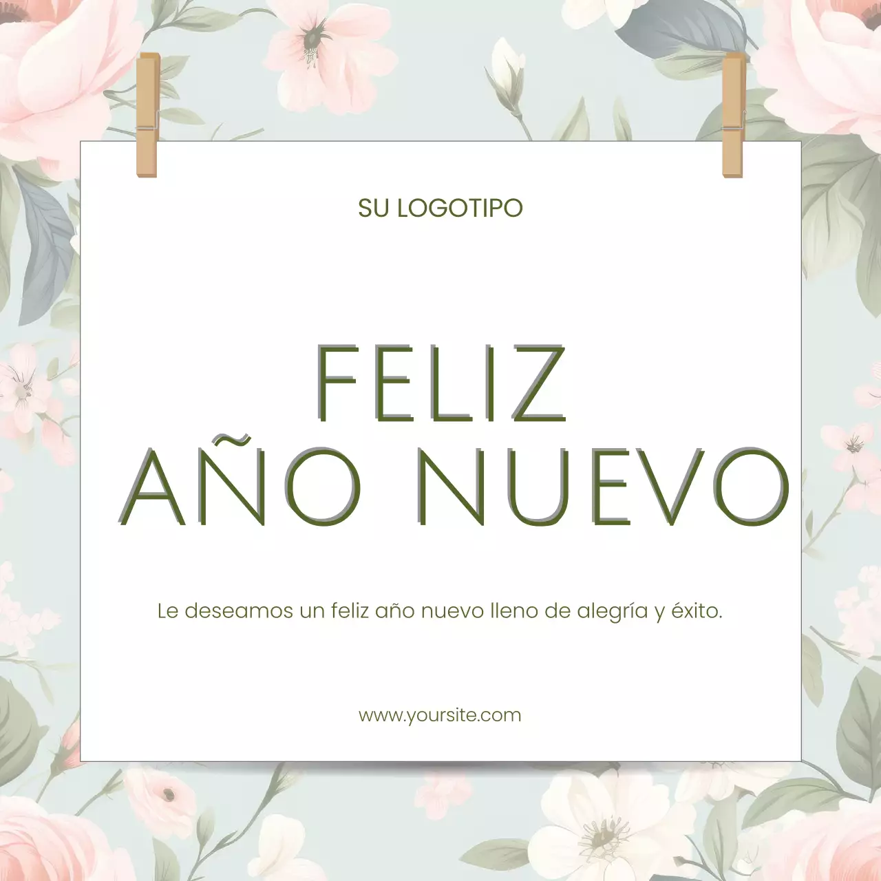 verde elegante invitación tarjeta de año nuevo