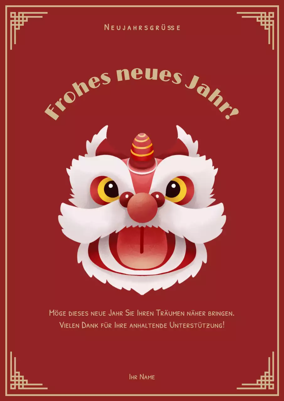 rote traditionelle Neujahrskarte