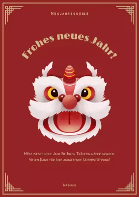 rote traditionelle Neujahrskarte