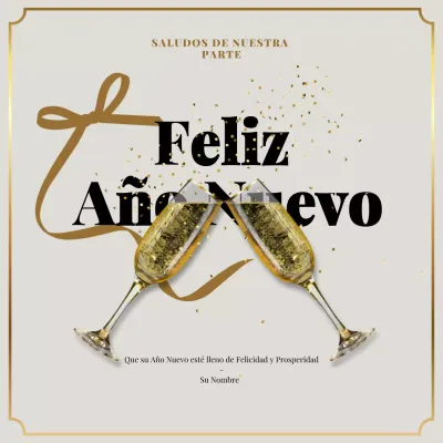 elegante tarjeta de invitación de año nuevo dorada