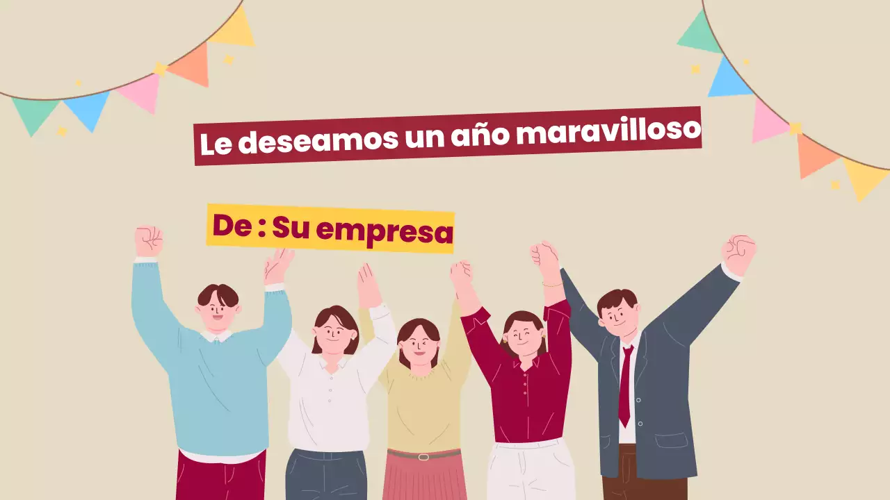 invitación retro roja de año nuevo