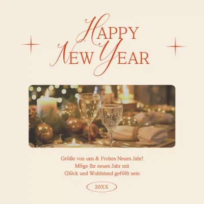 Neujahrsgrüße Einfacher Vintage Social Media Post