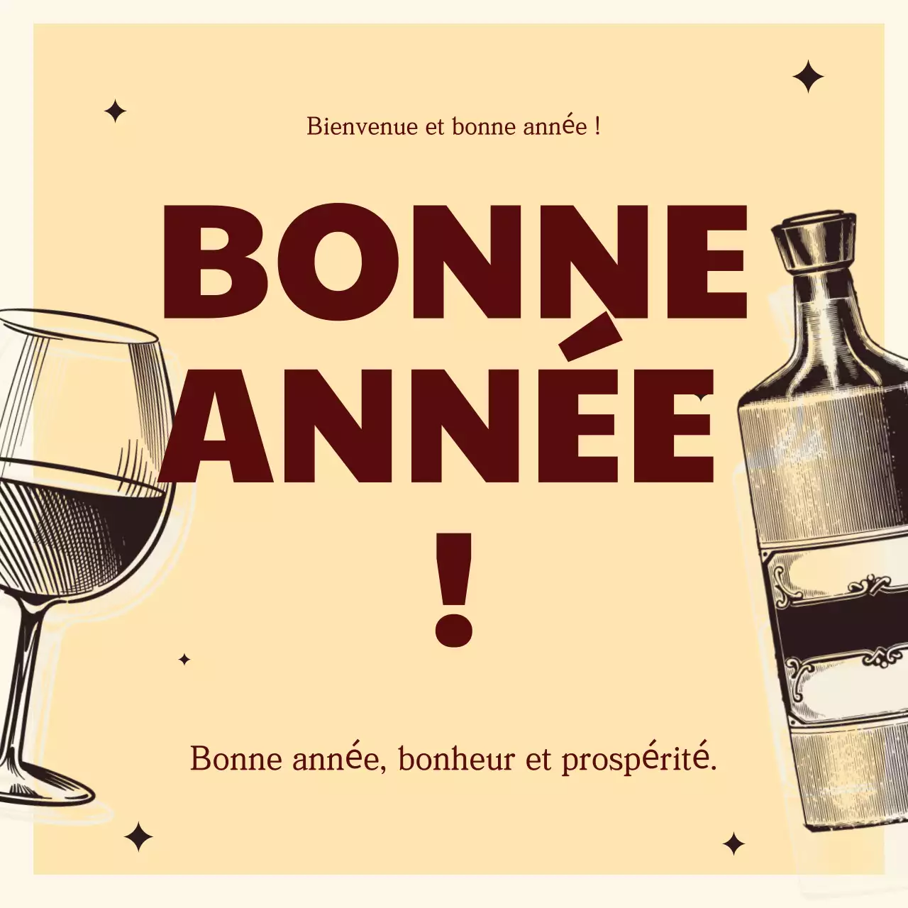 carte de vœux vintage beige