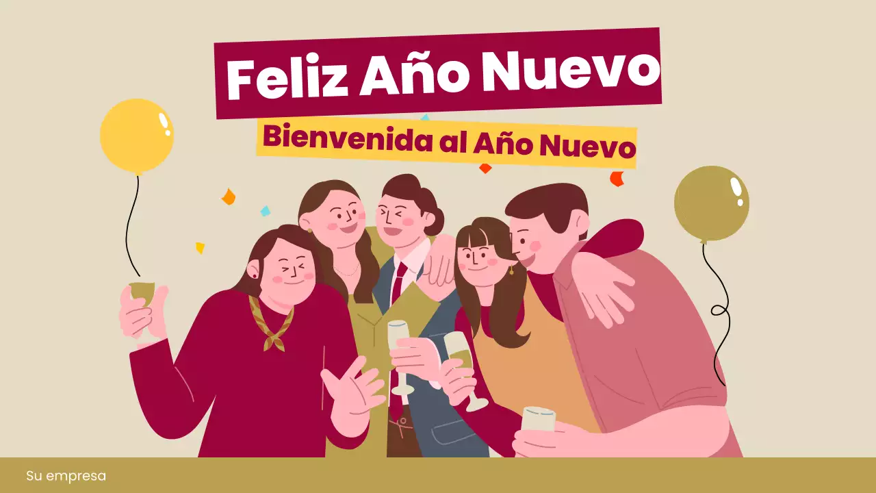 invitación retro roja de año nuevo