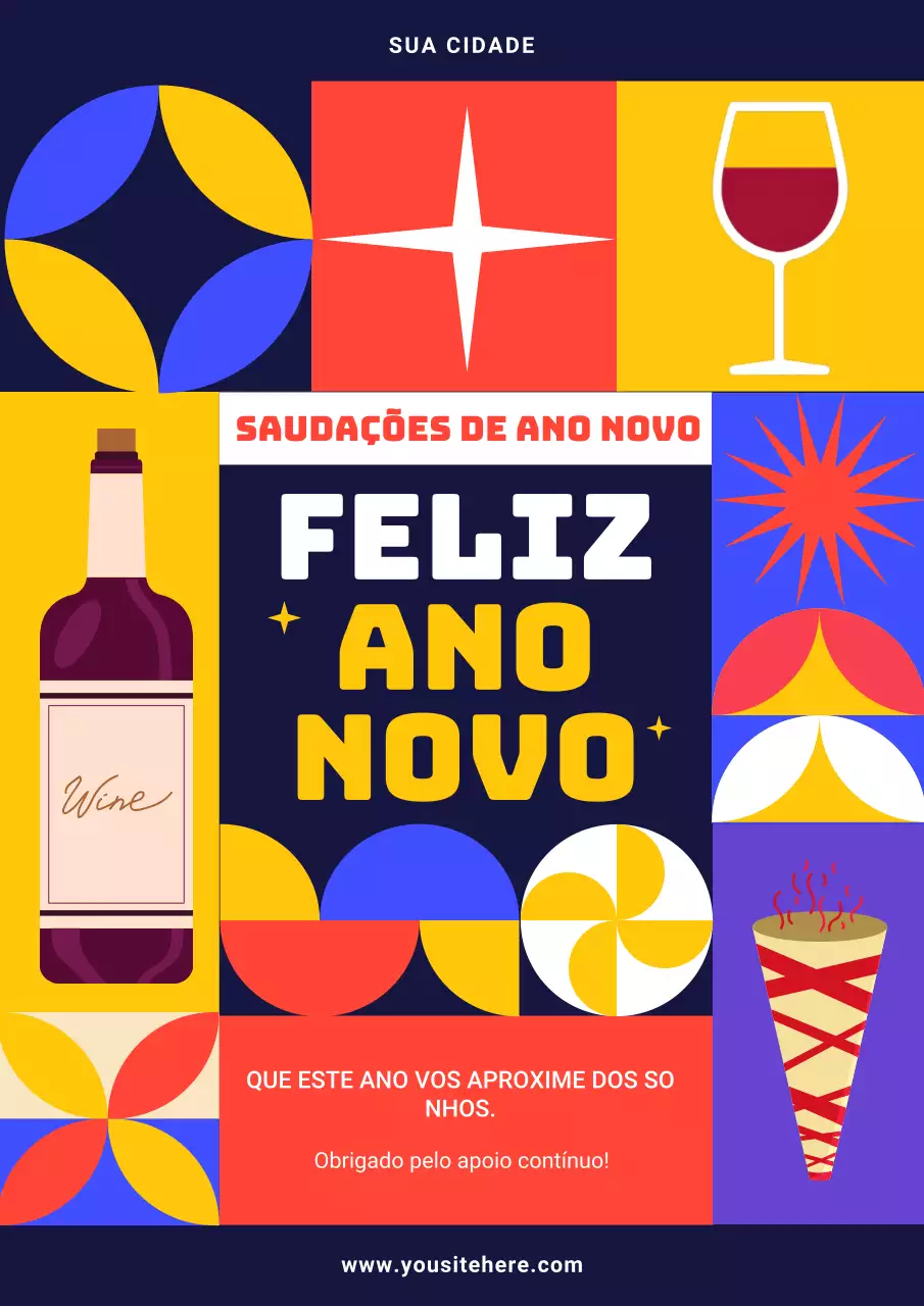 Saudações de Feliz Ano Novo