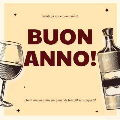 biglietto di capodanno vintage beige