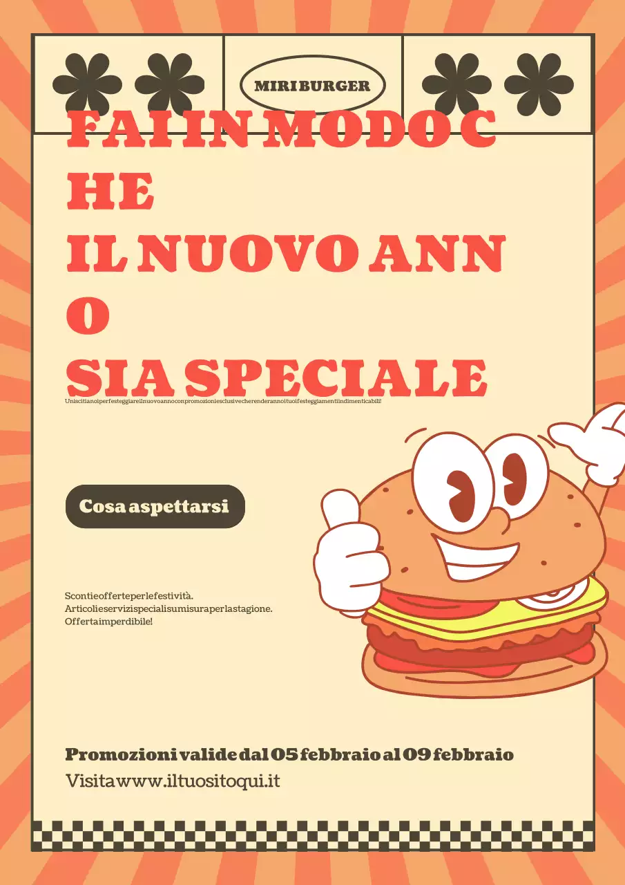 promozione hamburger retro beige