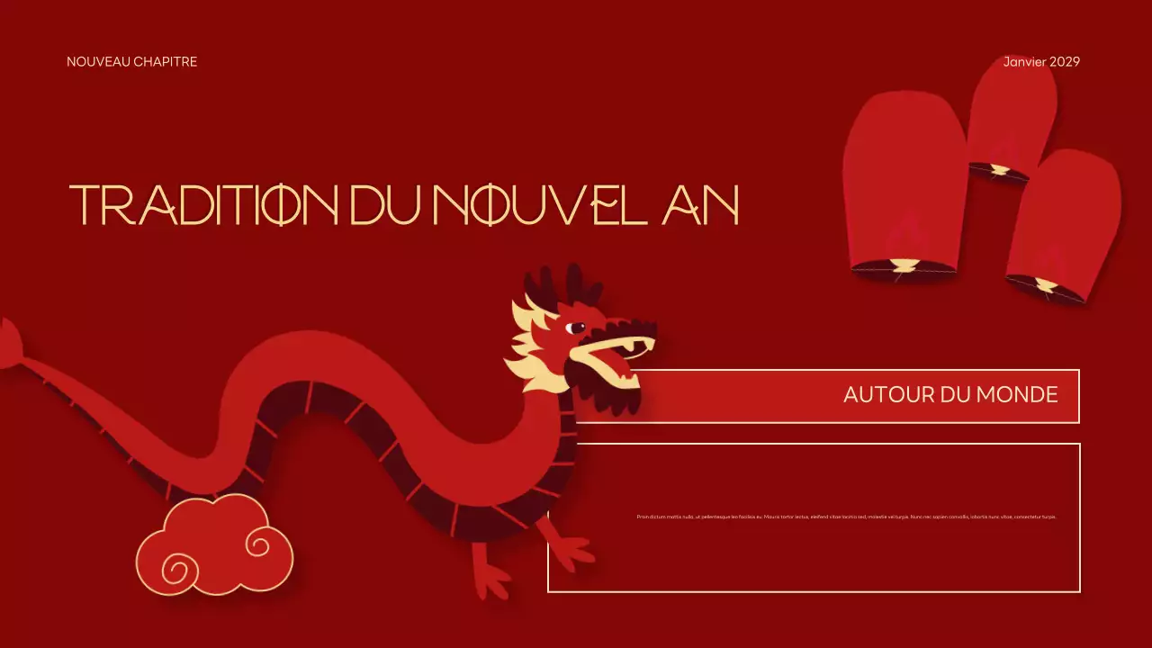 Présentation traditionnelle rouge du Nouvel An lunaire