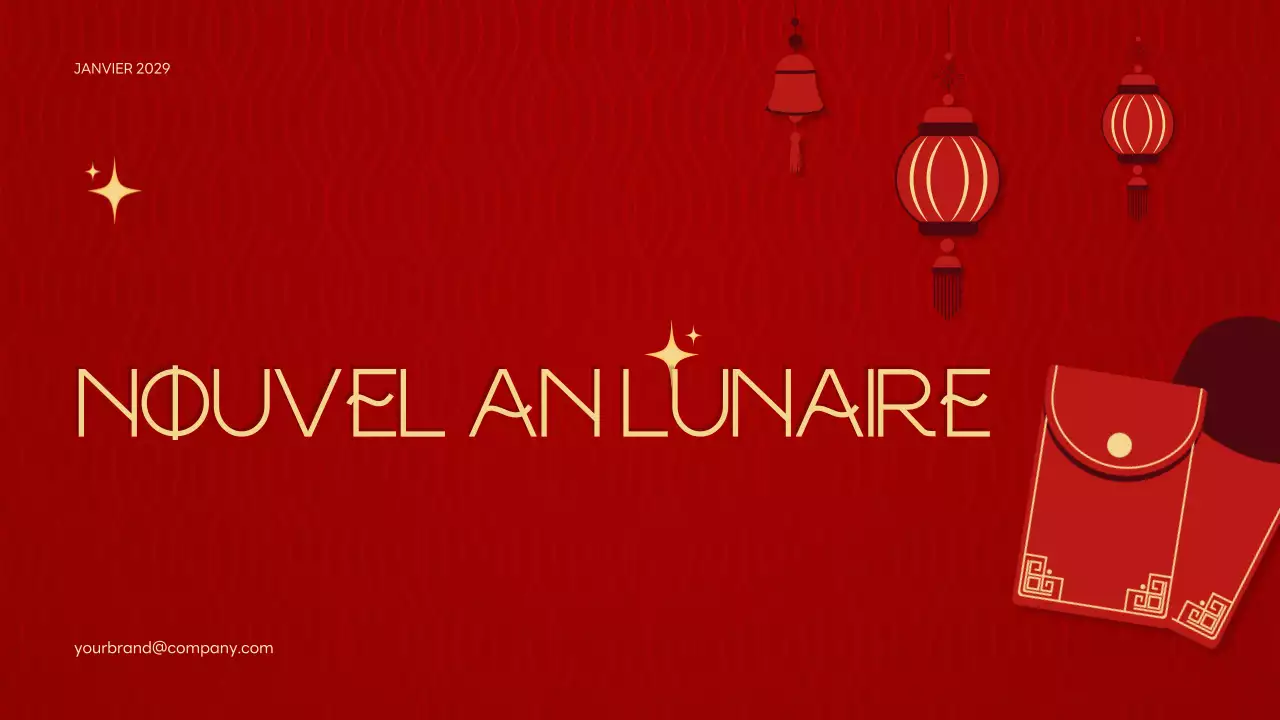 Présentation traditionnelle rouge du Nouvel An lunaire