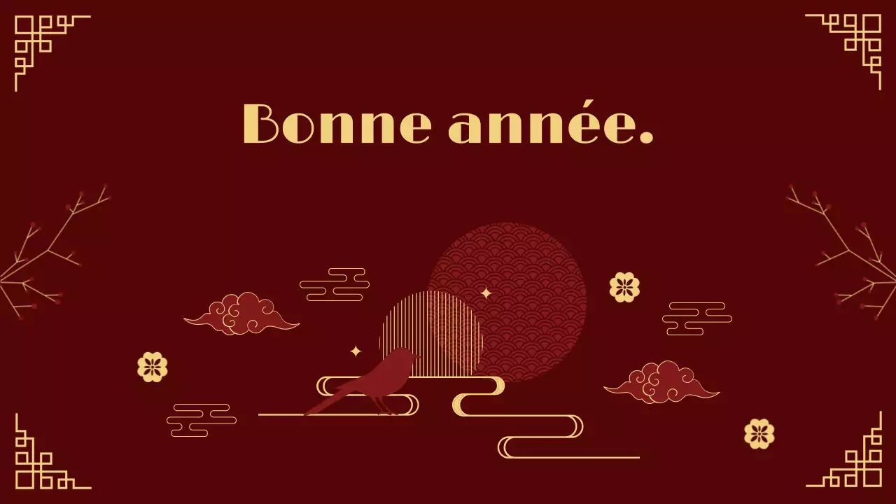 présentation traditionnelle rouge et or du nouvel an lunaire