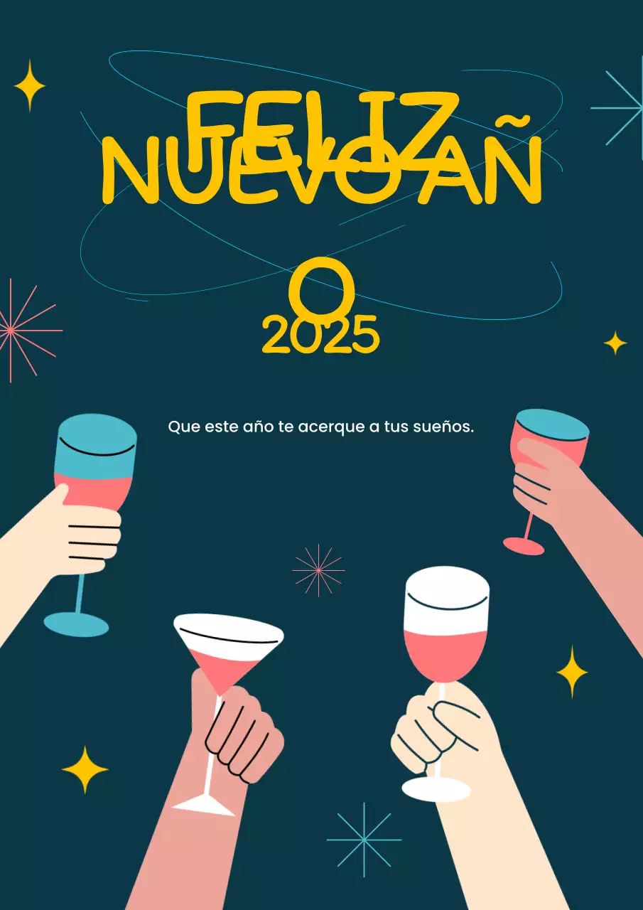 tarjeta de felicitación de año nuevo navy