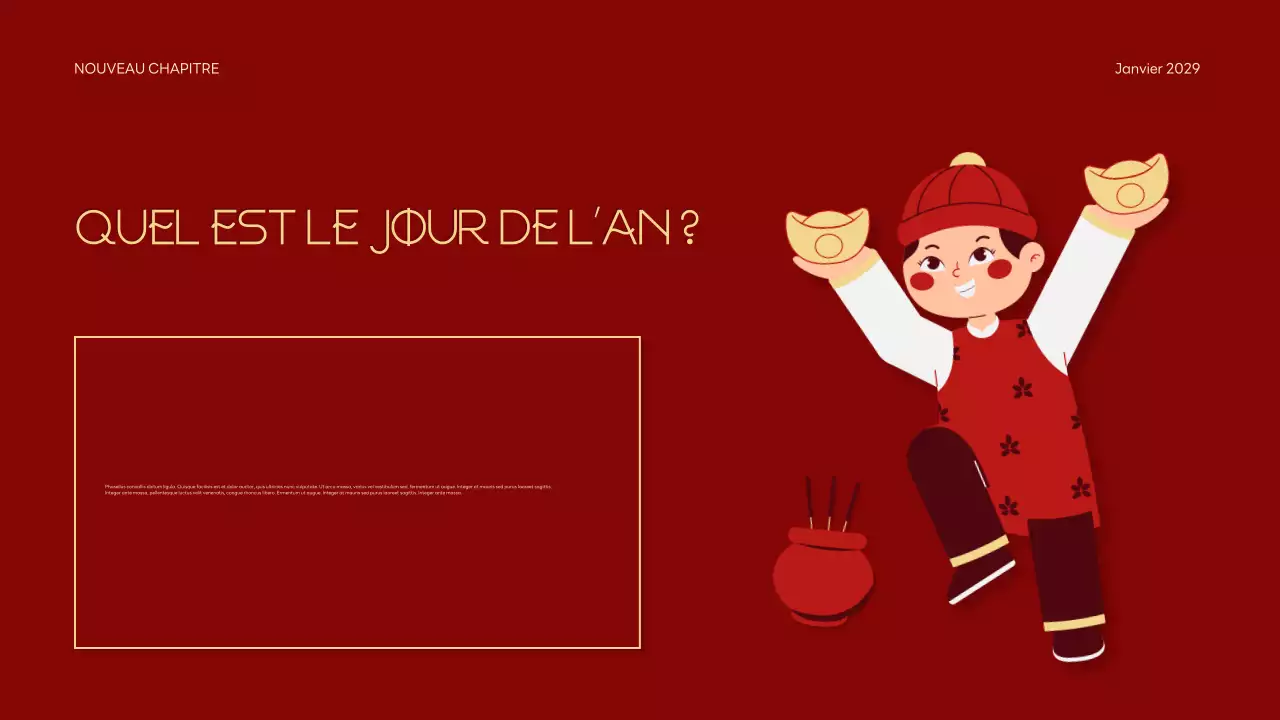 Présentation traditionnelle rouge du Nouvel An lunaire