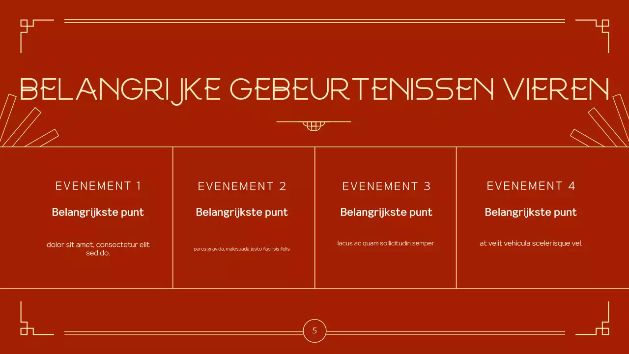 aankondiging rood traditioneel festival