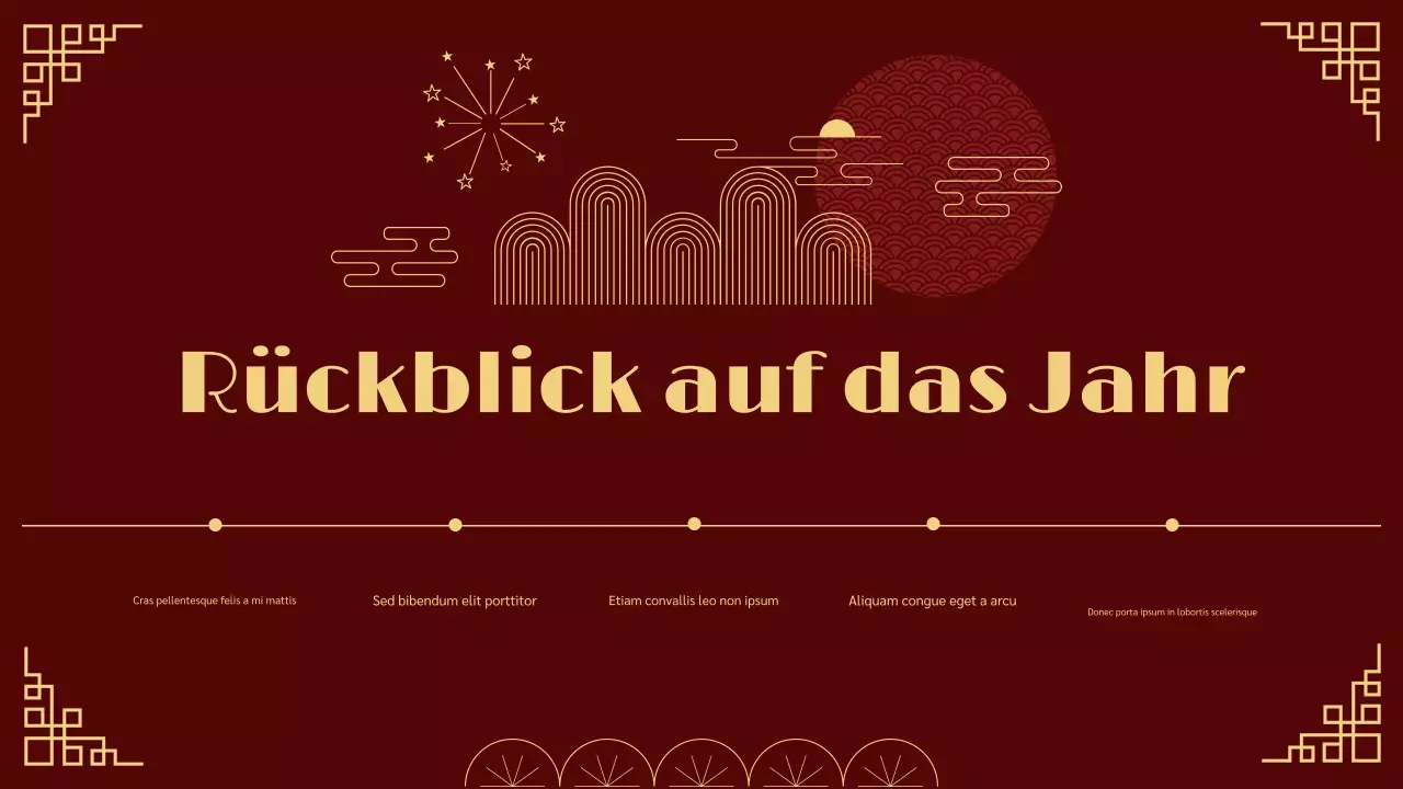 rot-goldene traditionelle Präsentation zum Mondneujahrsfest