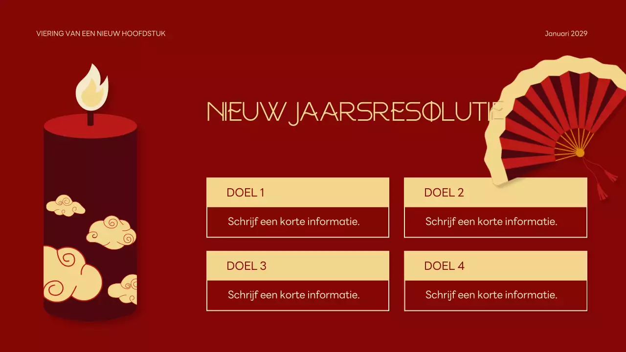 Rode traditionele Lunar New Year presentatie