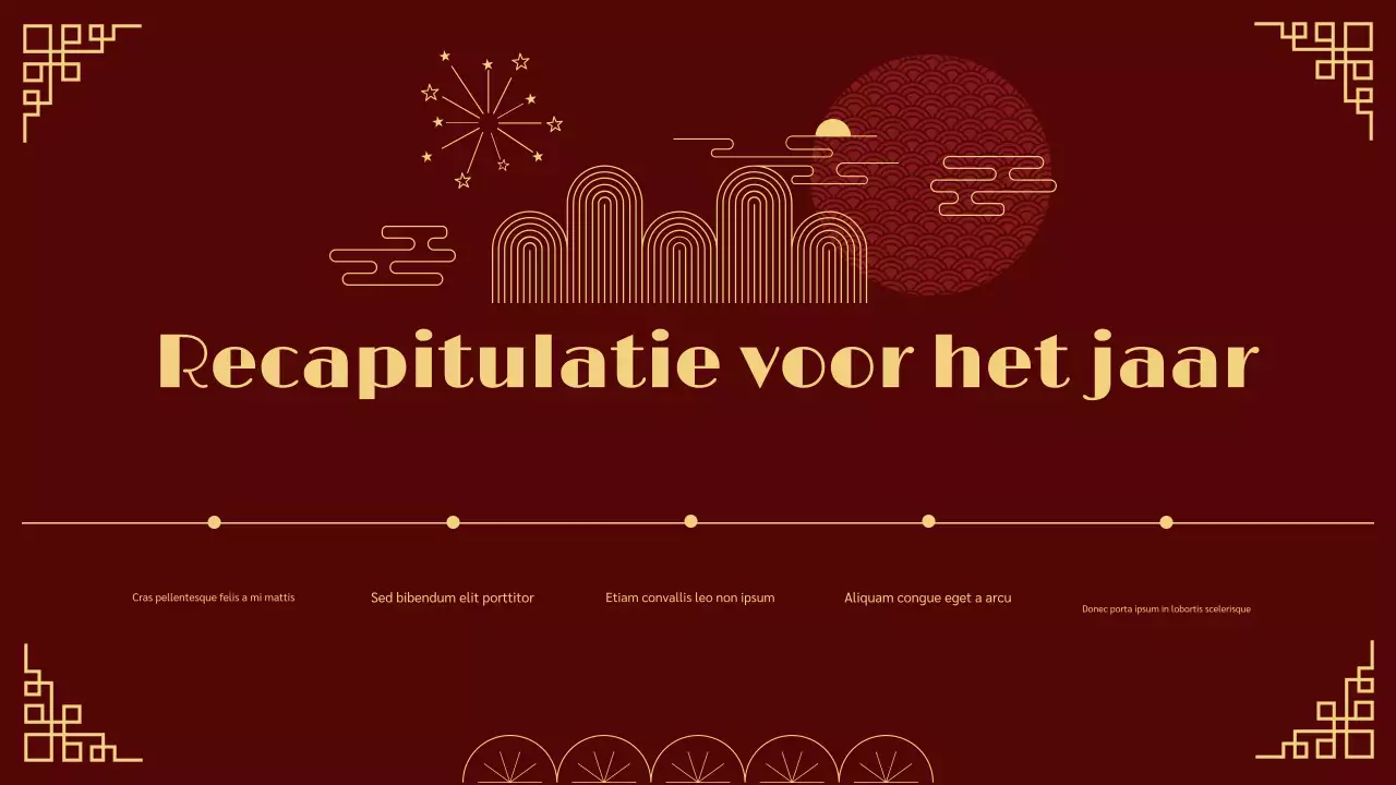 rood en goud traditionele lunar new year presentatie