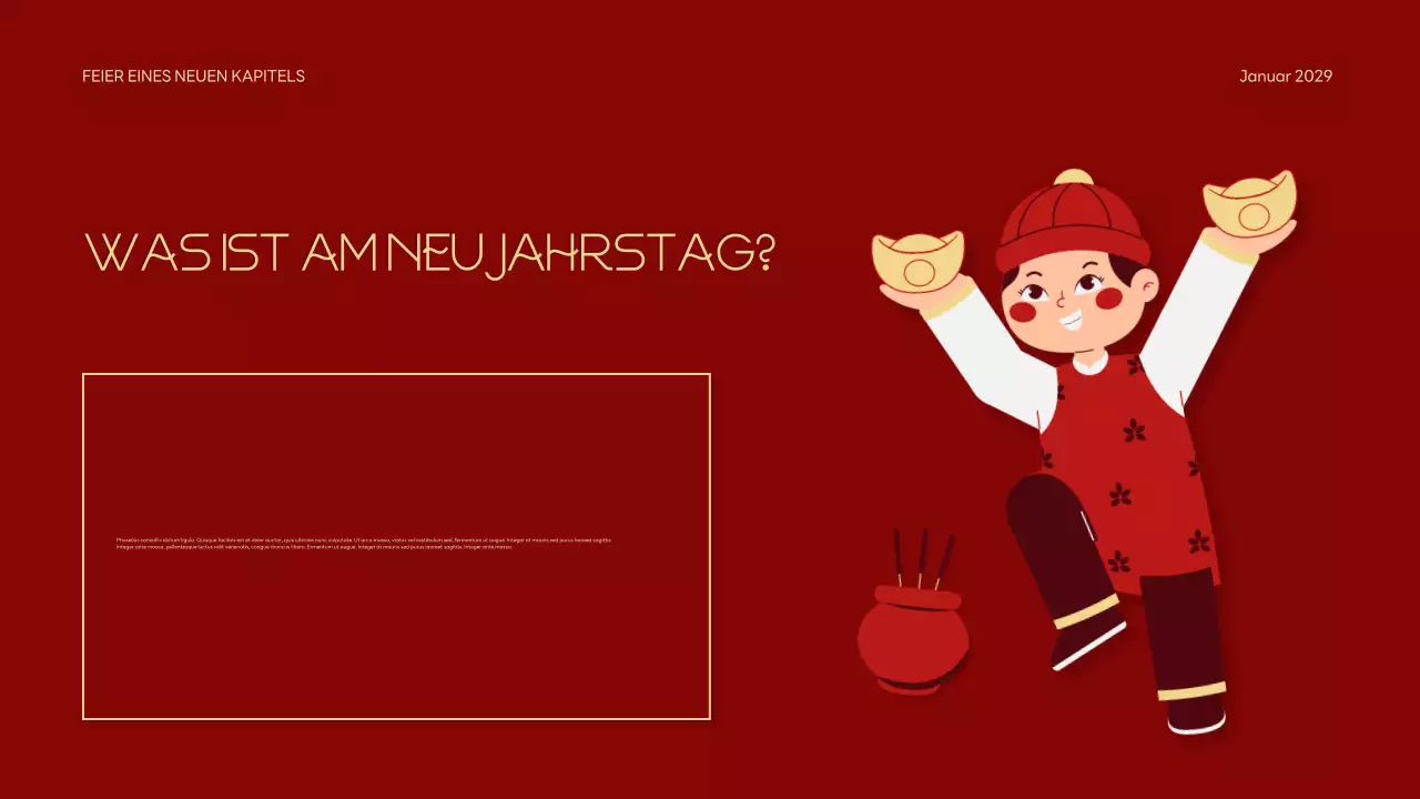 Rote traditionelle Neujahrsvorstellung