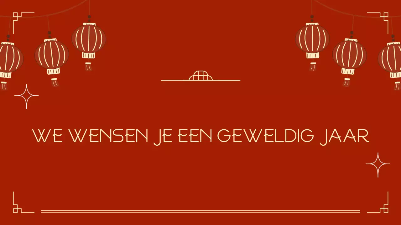 aankondiging rood traditioneel festival