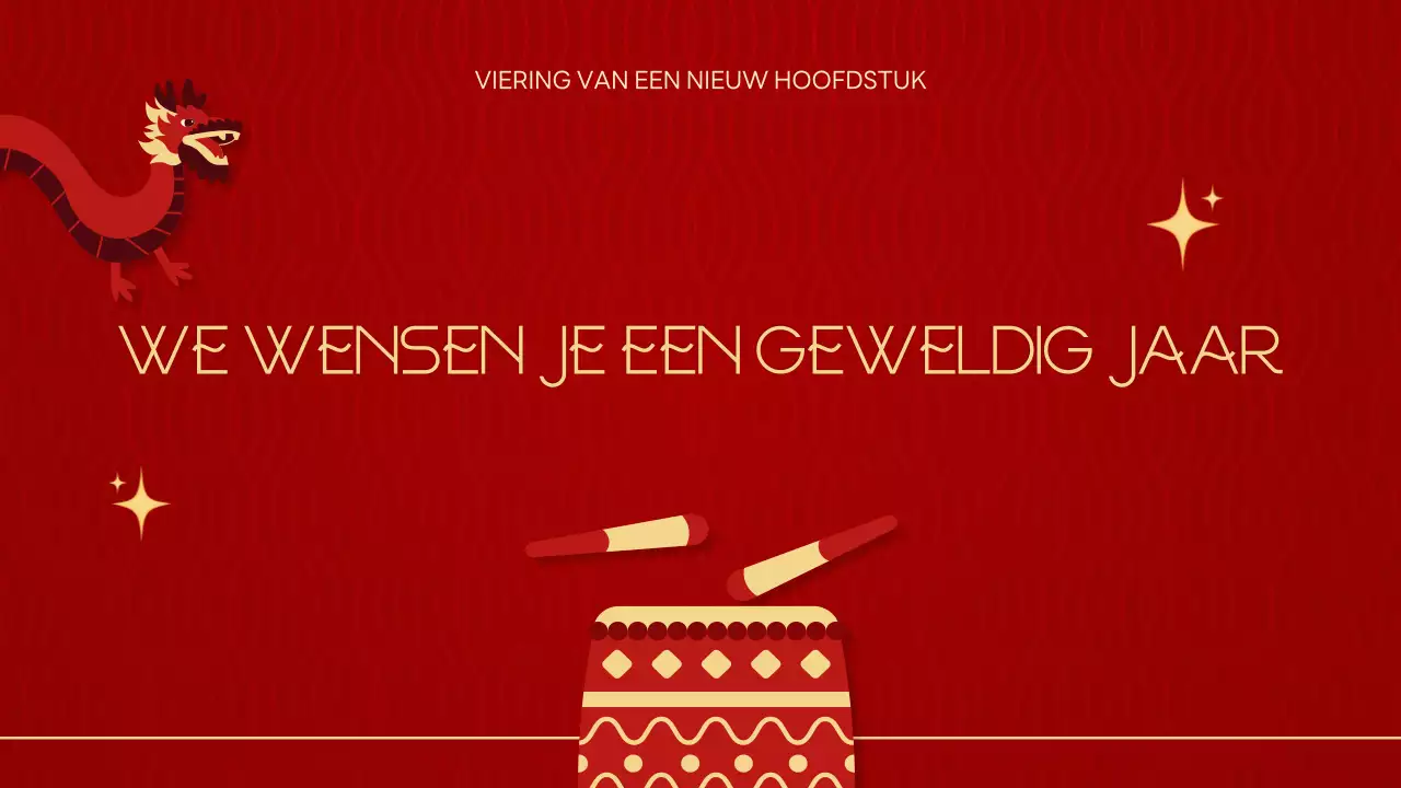 Rode traditionele Lunar New Year presentatie