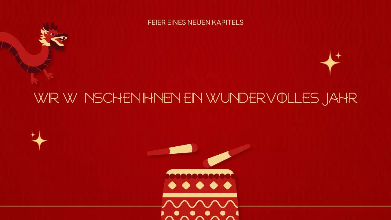 Rote traditionelle Neujahrsvorstellung