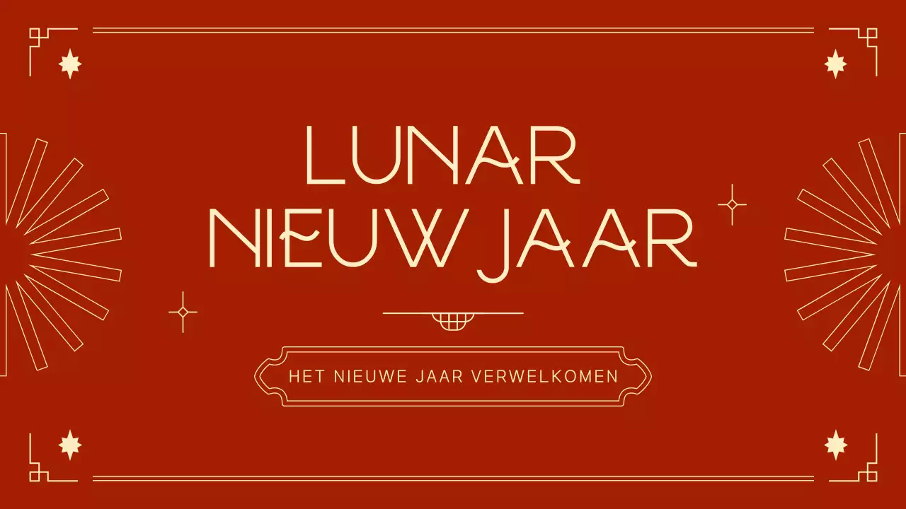 aankondiging rood traditioneel festival