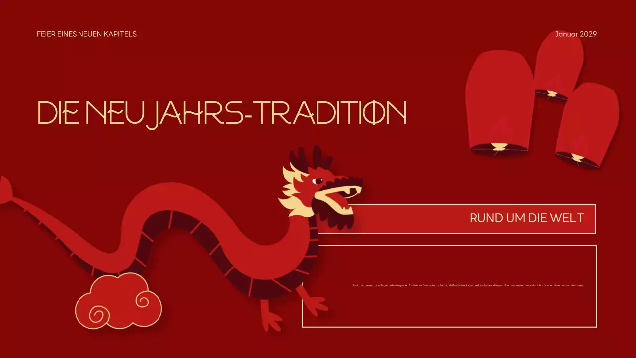 Rote traditionelle Neujahrsvorstellung