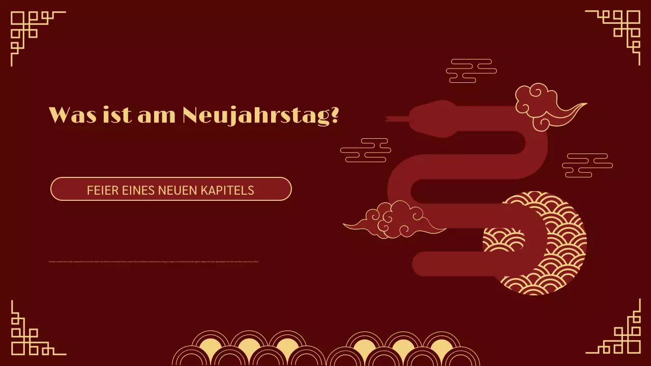 rot-goldene traditionelle Präsentation zum Mondneujahrsfest