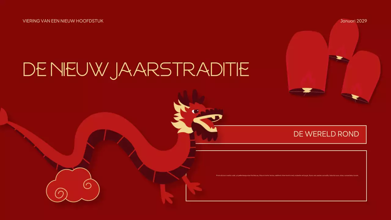 Rode traditionele Lunar New Year presentatie