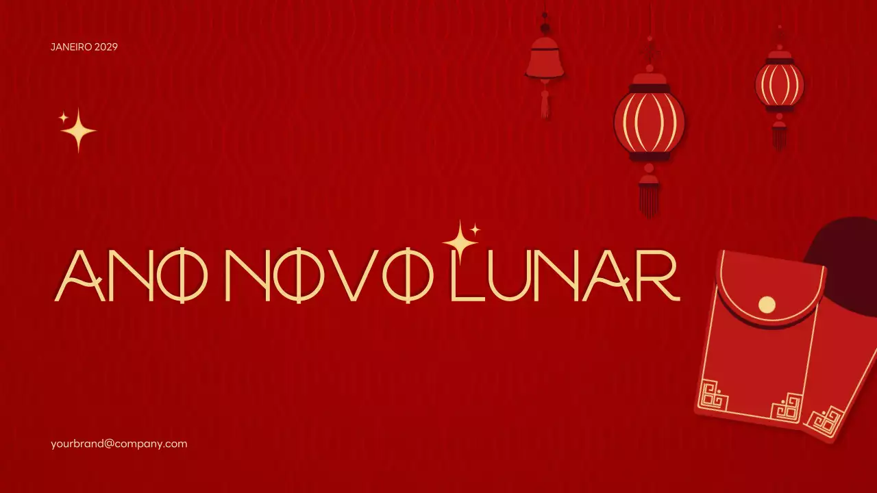 Apresentação do Ano Novo Lunar Tradicional Vermelho