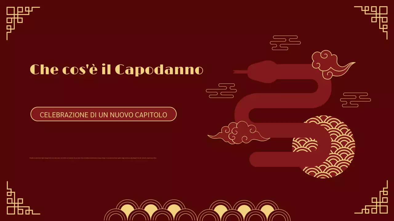 presentazione del capodanno lunare tradizionale in rosso e oro