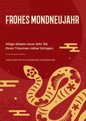rote traditionelle Mondneujahrs-Grußkarte