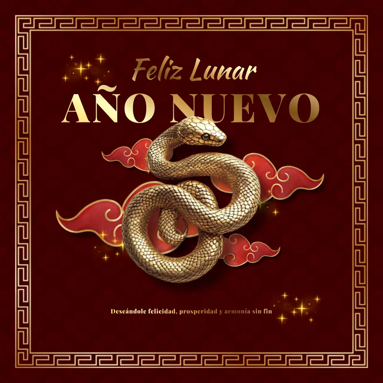 Plaza roja y dorada para redes sociales del Año Nuevo Lunar