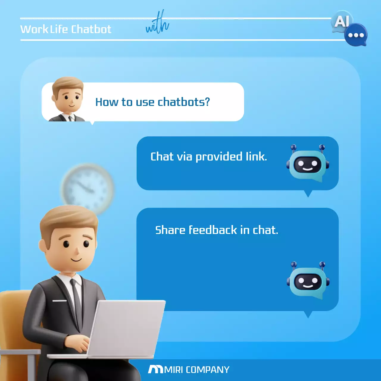 Promote light blue modern AI