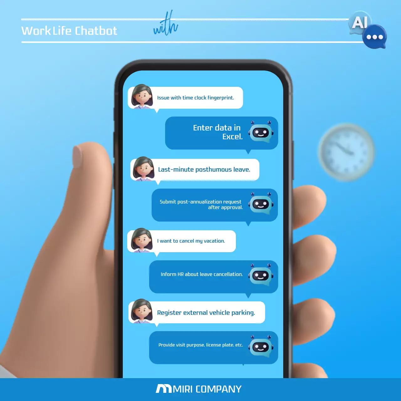 Promote light blue modern AI