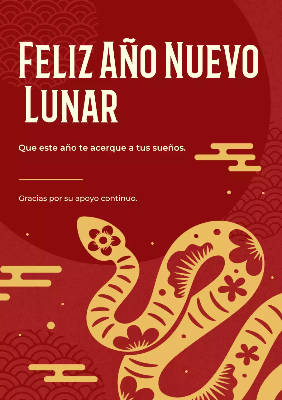 tarjeta roja tradicional de felicitación del año nuevo lunar