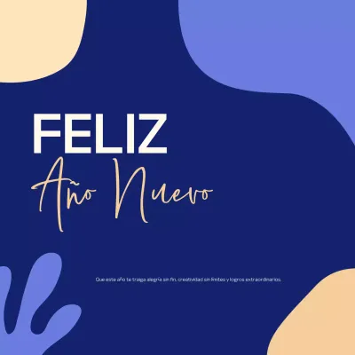 tarjeta de año nuevo abstracta azul