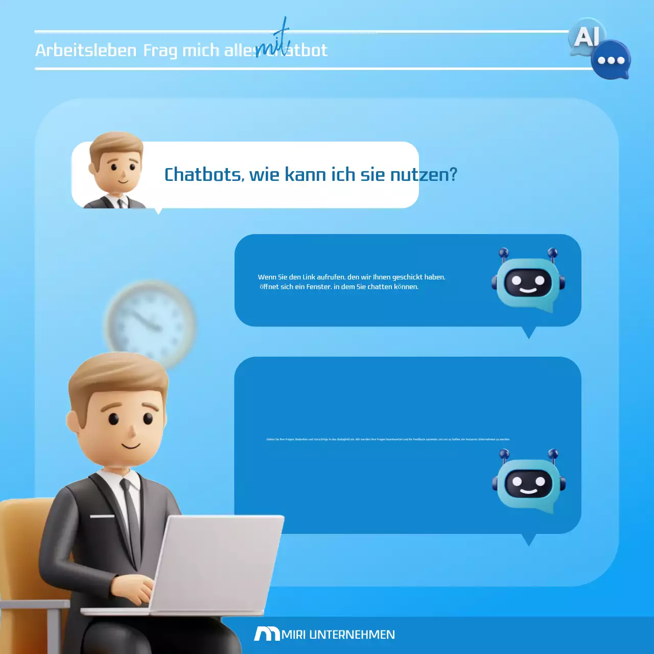 Förderung der hellblauen modernen AI