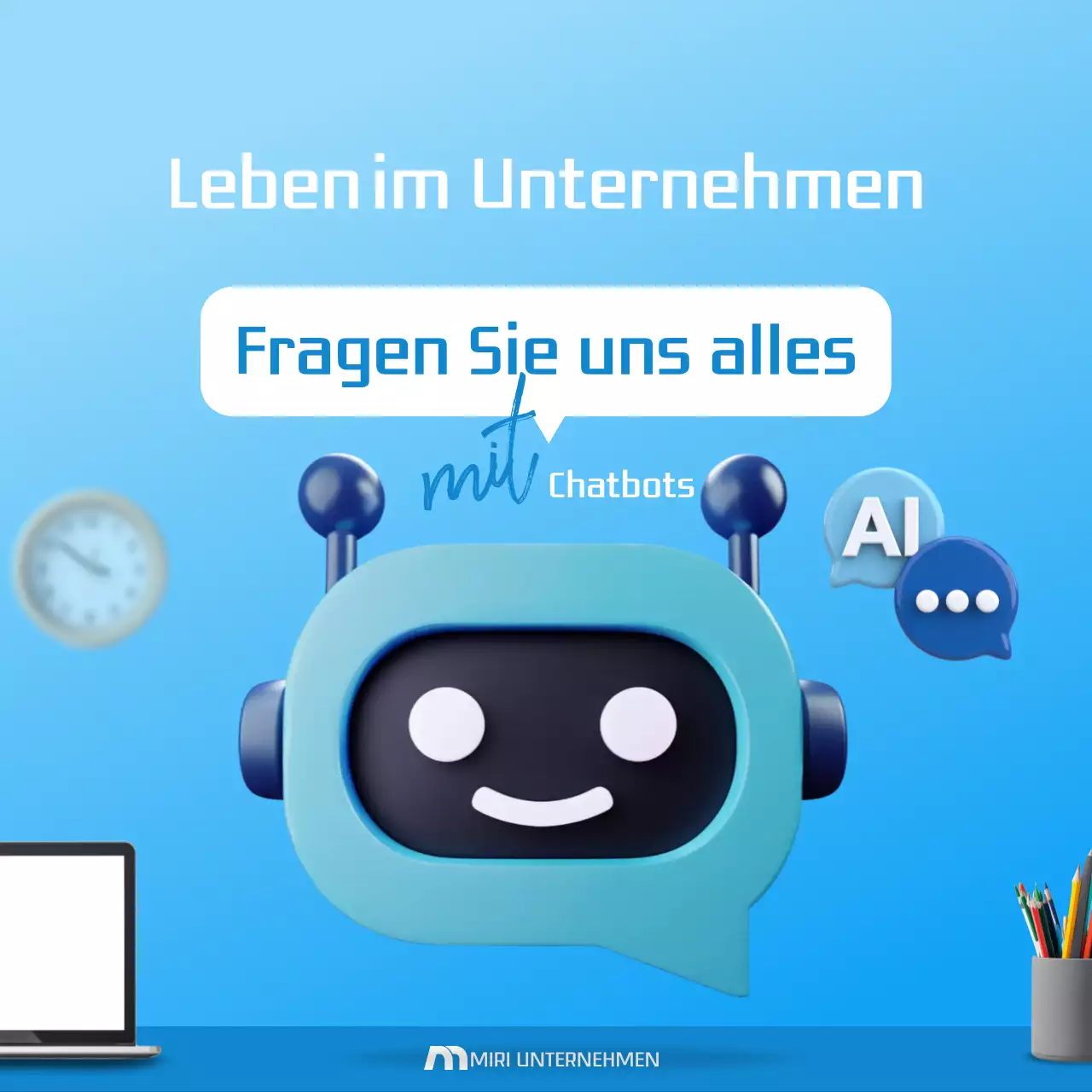 Förderung der hellblauen modernen AI