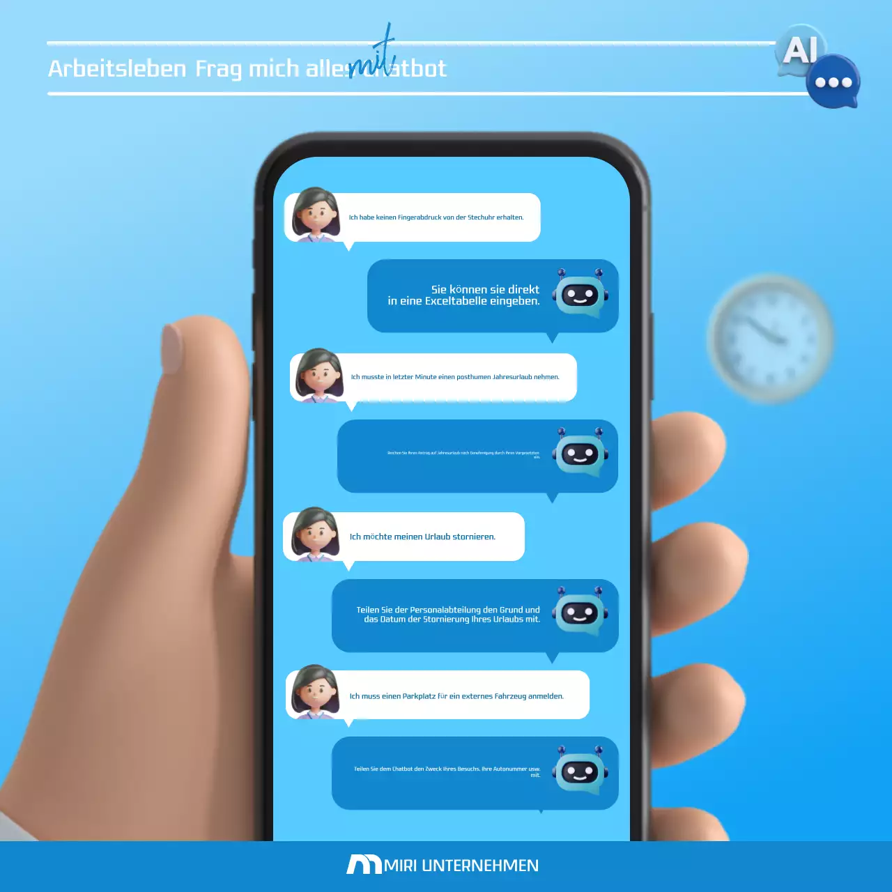 Förderung der hellblauen modernen AI