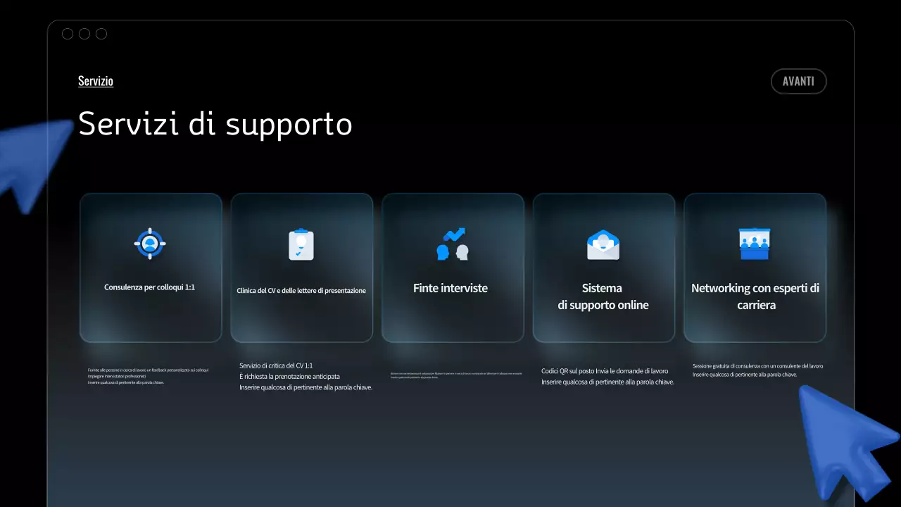 Eventi di carriera blu moderni