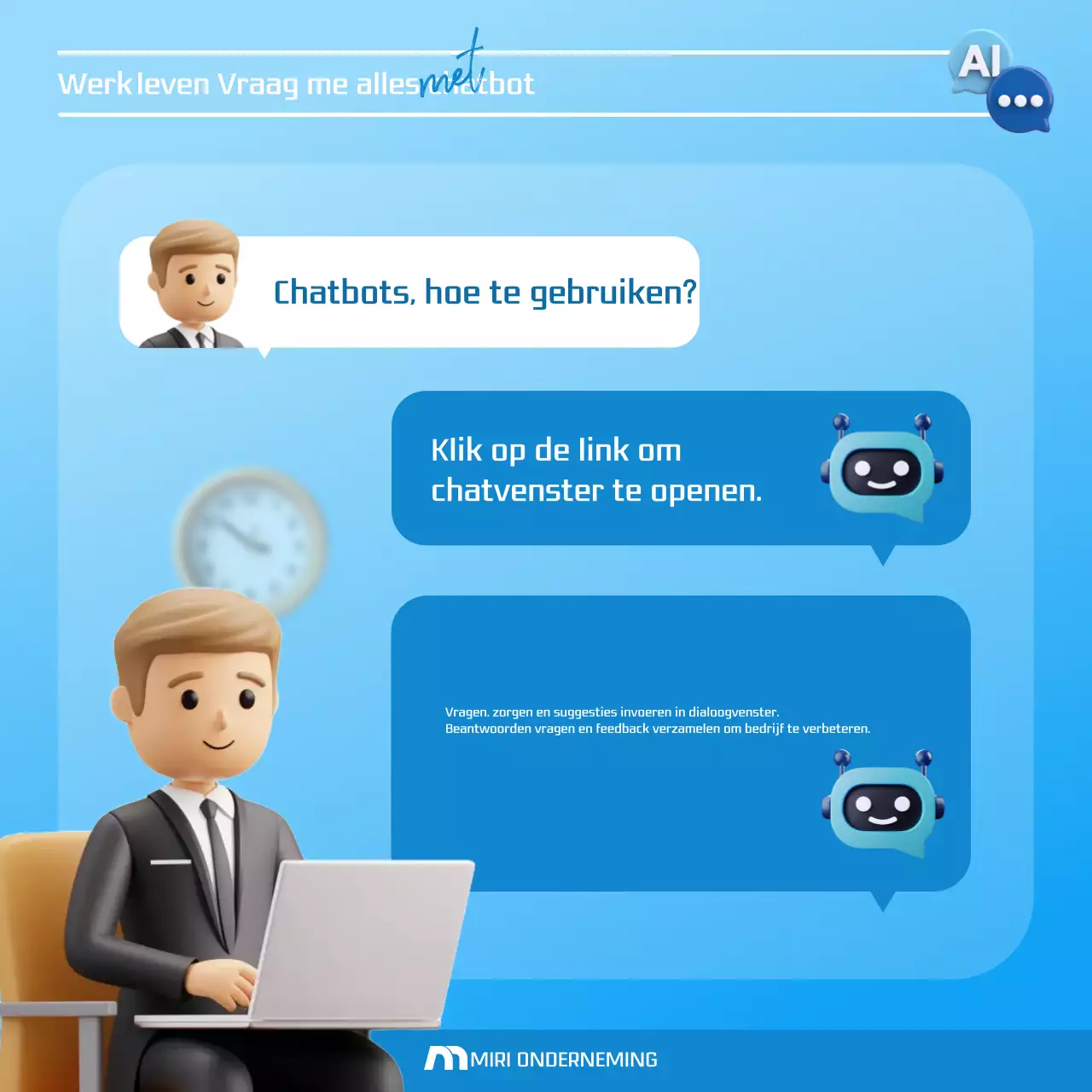 Lichtblauwe moderne AI promoten