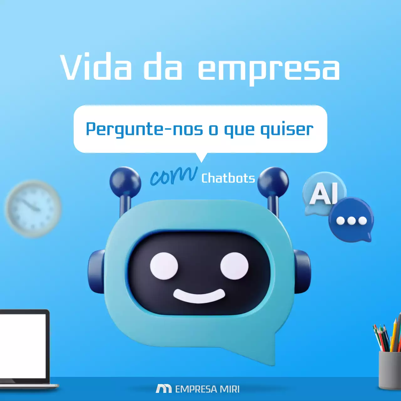 Promover a IA moderna azul clara
