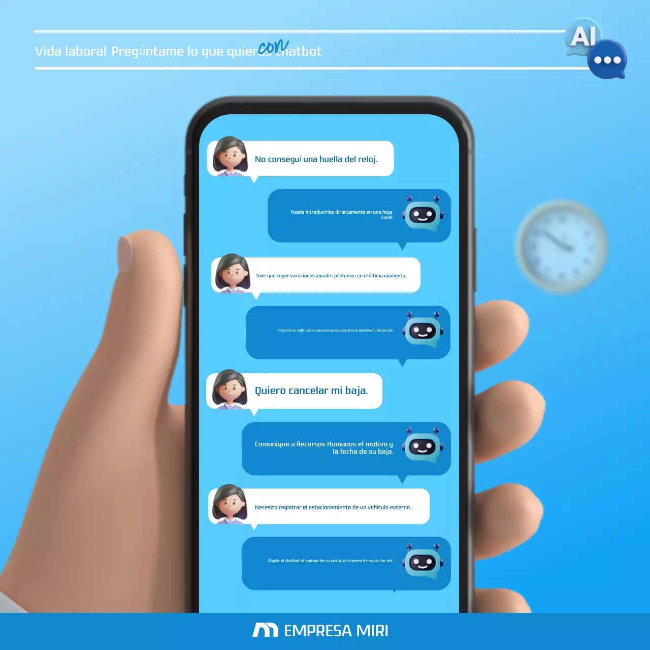 Promover la IA moderna de color azul claro