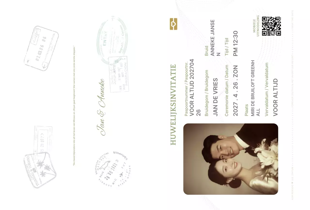 Abstracte eenvoudige huwelijksuitnodiging