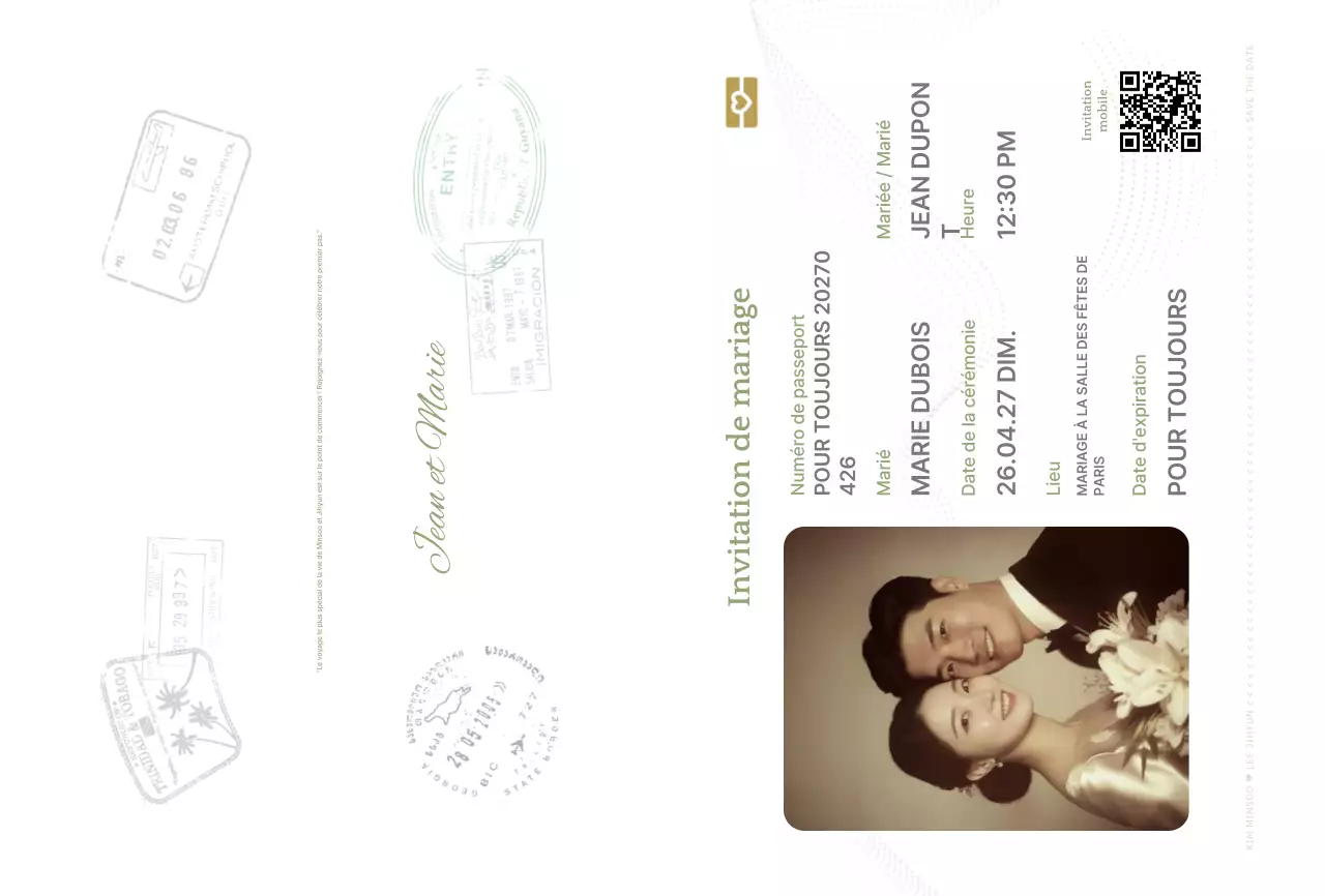 Invitation de mariage simple et abstraite