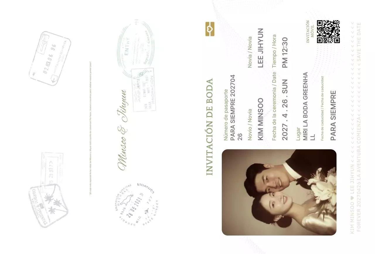 Invitación de boda abstracta y sencilla