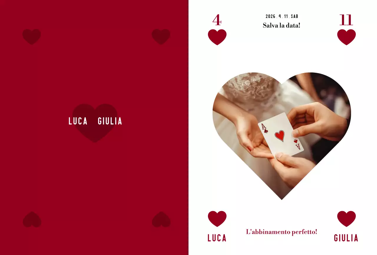 Invito di nozze semplice rosso