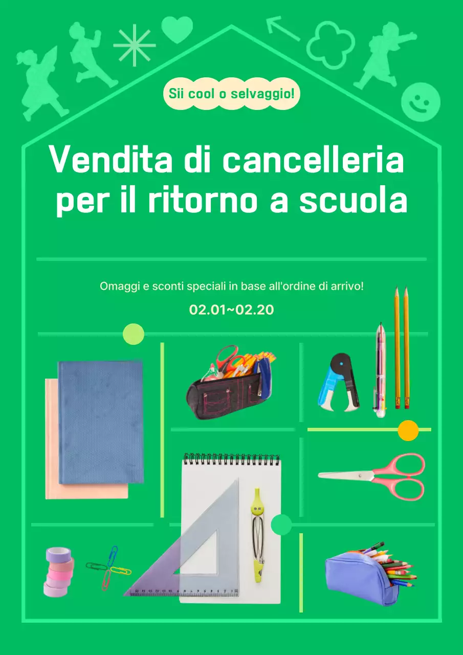 Mostra speciale di cartoleria astratta e ordinata